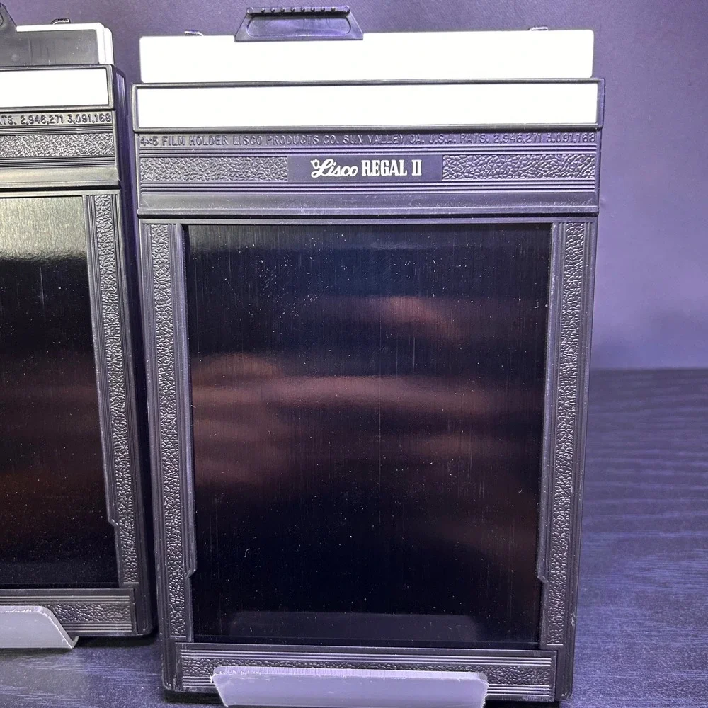 Vintage‎ Lisco Regal II 4x5 Cut Sheet Film Holders 2-Pack Aluminum Rhino-Lite
